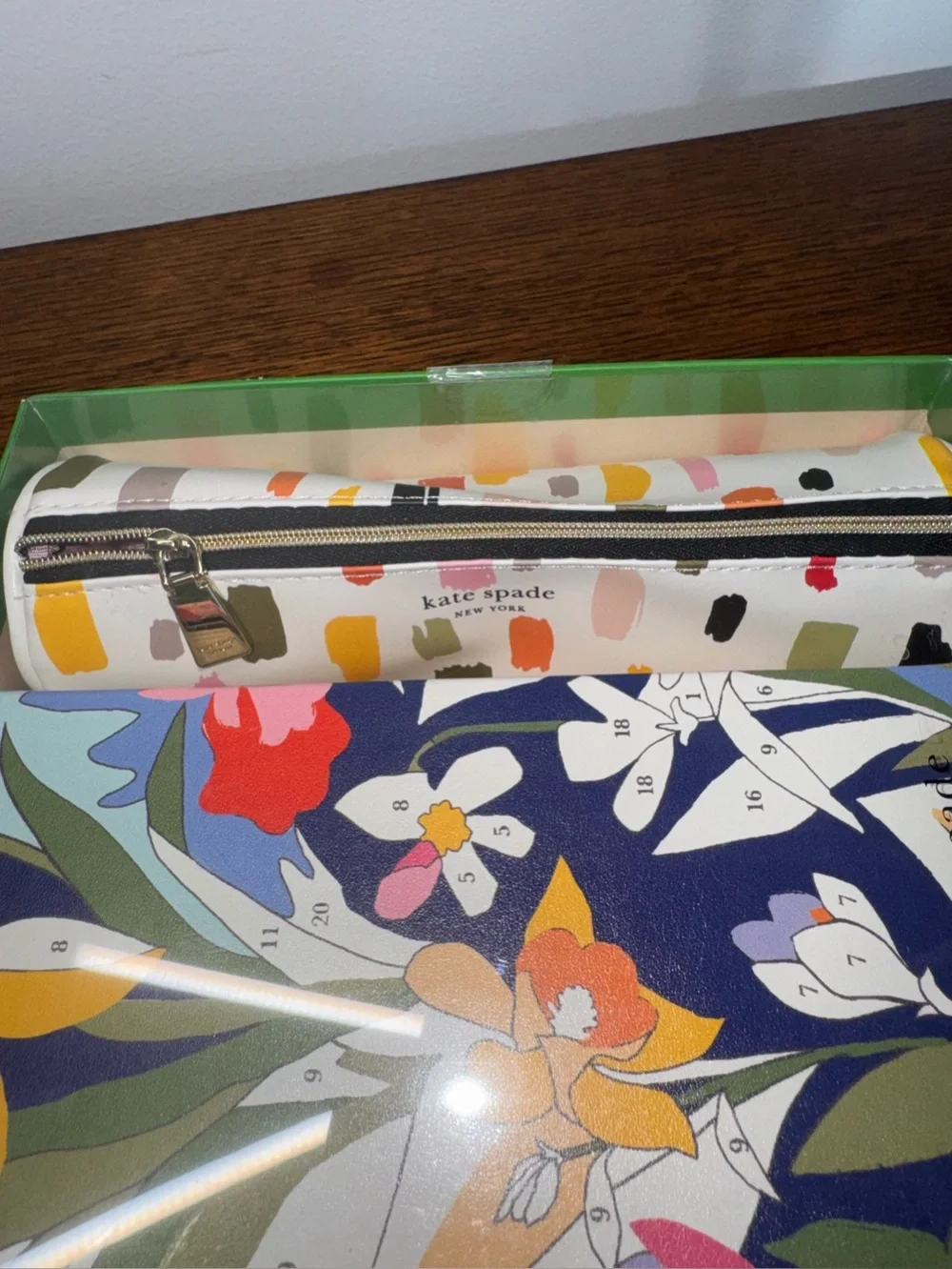 NIB Kate Spade Paint By  Numbers Journal & Pen Case Set
